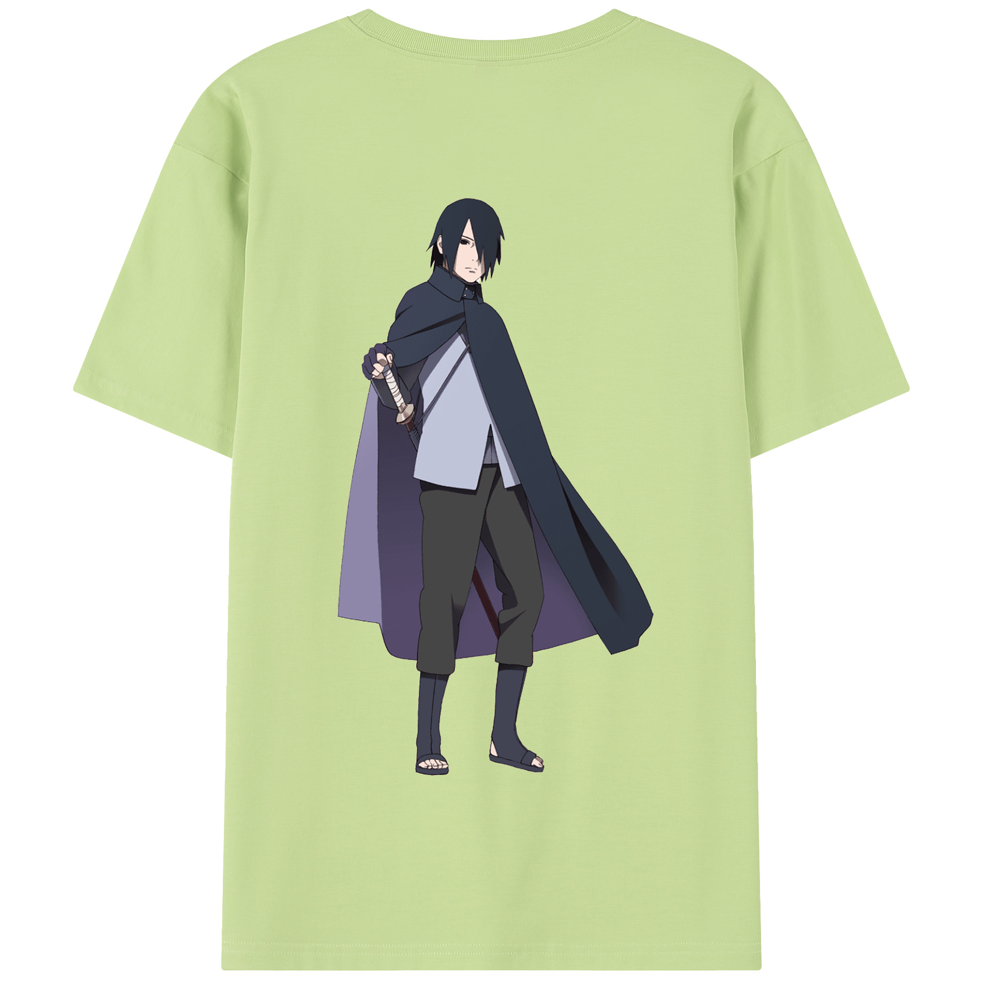 （画像用） NARUTO -ナルト- うちは サスケ Uchiha Sasuke 綿100％半袖Tシャツ（背面プリント）